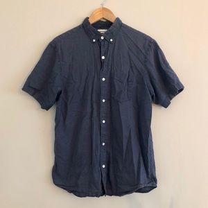 Old Navy Mens Navy Blue Short Sleeve Button Down